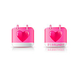 Valentine's Day Icons with Pink Background