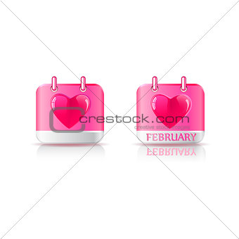 Valentine's Day Icons with Pink Background