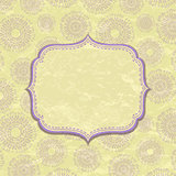 Light Yellow Vintage Card with Violet Decor