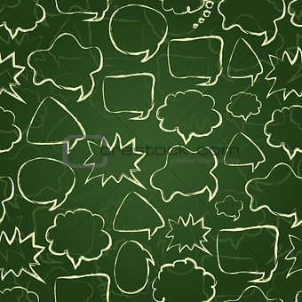 Seamless Chat Pattern with Speech Bubble Silhouette