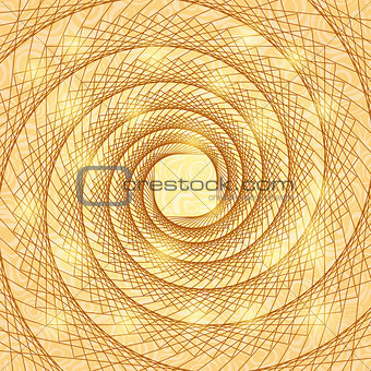 Shiny Gold Abstract Spiral Doodle Card