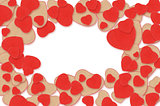 Valentine day background with hearts on  white