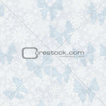Seamless silvery Christmas pattern