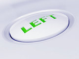 white plastic button with a green sign