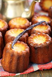  Small French cakes Canele and vanilla.
