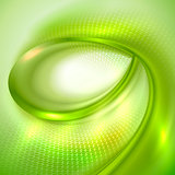 Green spiral abstract background. 