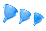 Three blue funnel