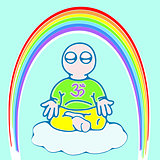 little man in meditation_color version