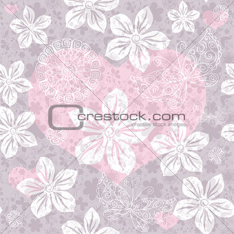 Seamless gentle valentine pattern