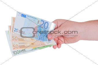 Man hand with money