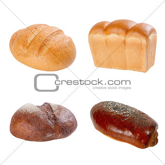 Set of wheat and rye bread