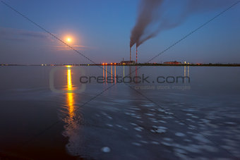 Power station in the evening
