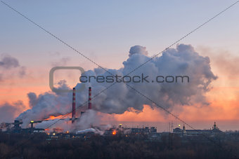 Pipes and polluting smoke