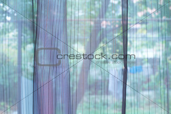 Transparent curtain on window