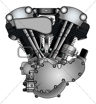 classic V-twin motorcycle engine