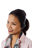 Asian girl working as customer service representative