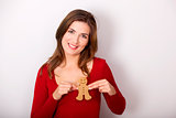 Woman with a Gingerbread cookie