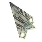 Paper airplane from the dollars