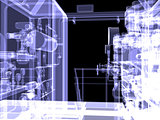 Industrial equipment. X-Ray render