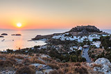 sunrise in the Lindos