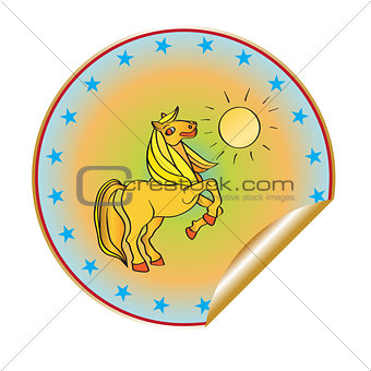 golden horse sticker
