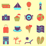 Holiday colorful icons on light background