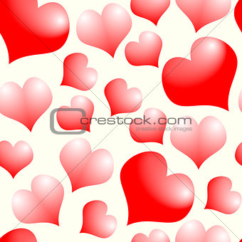 seamless background with the image of hearts