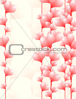Postcard with the image of hearts, vector illustration