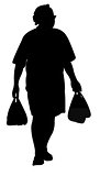 man carrying bags,shopping, silhouette vector