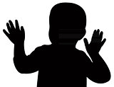 hand up, baby silhouette vector