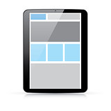 Web coding concept - responsive html and css web design in tablet
