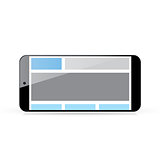 Web coding concept - responsive html and css web design in horizontal smart phone