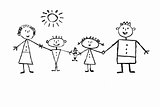 Children's drawing of a happy family