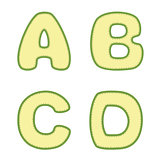 Vector stitched A B C D letters