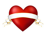 red heart with a ribbon