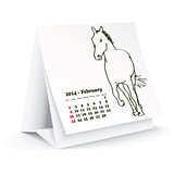 February 2014 desk horse calendar