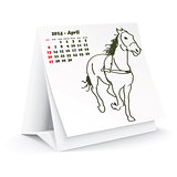 April 2014 desk horse calendar