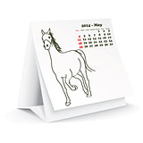 May 2014 desk horse calendar