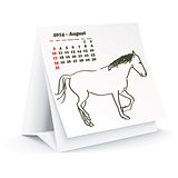 August 2014 desk horse calendar