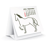 September 2014 desk horse calendar