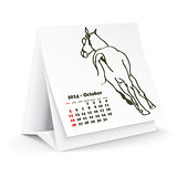 October 2014 desk horse calendar