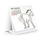 December 2014 desk horse calendar