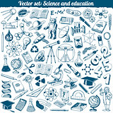 Science And Education Doodles Icons Vector Set