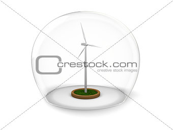 Windmill in glass bowl
