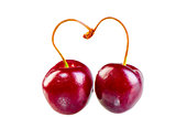 two cherries form the heart 