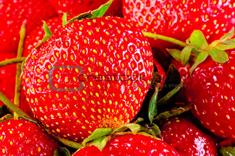 ripe strawberry macro background