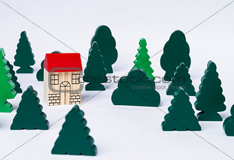 toy house in forest