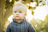 Adorable Blonde Baby Boy Outdoors at the Park 