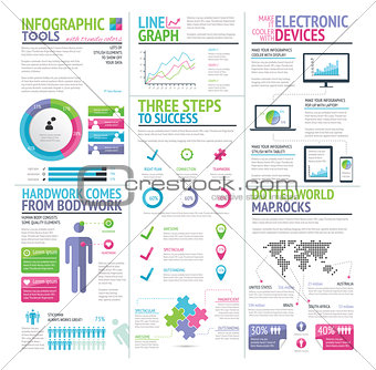 Modern colorful set of infographic elements vector - Illustration