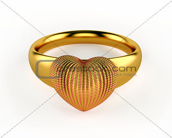 Gold Heart and wedding rings